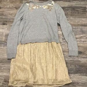 Girls golden and grey dress